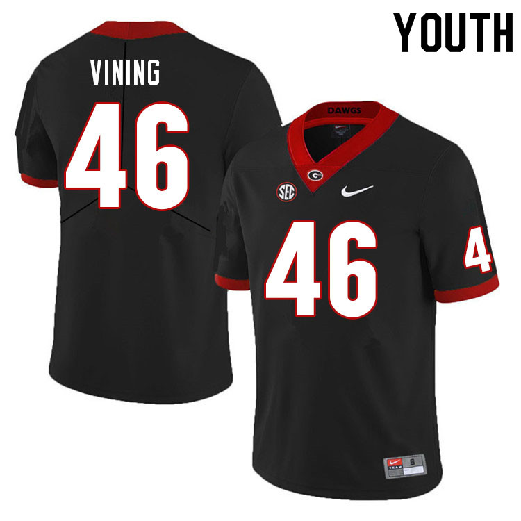 Youth #46 George Vining Georgia Bulldogs College Football Jerseys Sale-Black